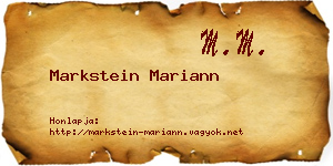 Markstein Mariann névjegykártya