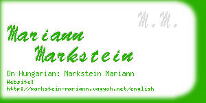 mariann markstein business card